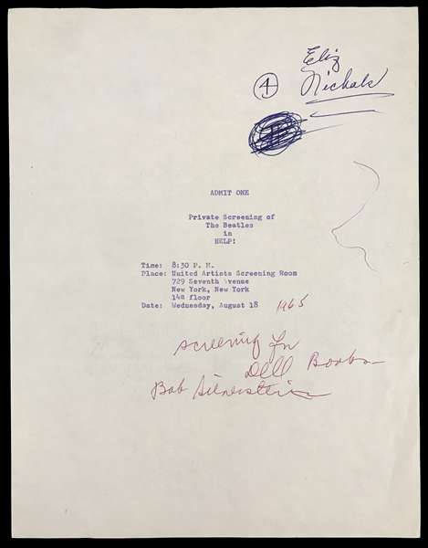 1965 <em>HELP!</em> "Private Screening" Invitation, Preview Screenings Paperwork and Studio-Issued Promotional Photos for The Beatles Film (20 Pieces)