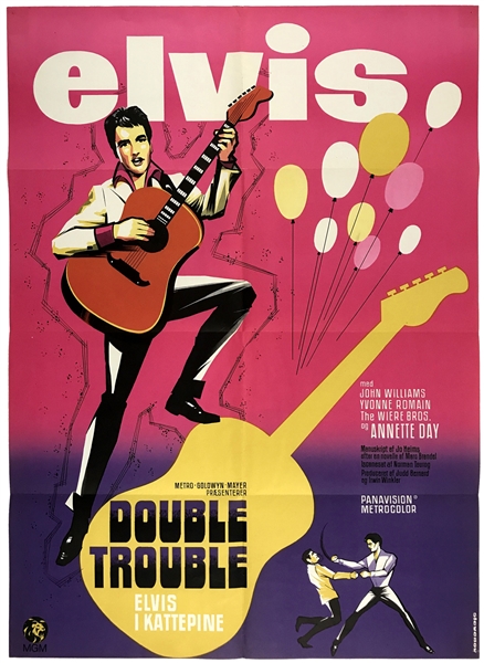 1967 <em>Double Trouble</em> Danish Movie Poster - Elvis Presley