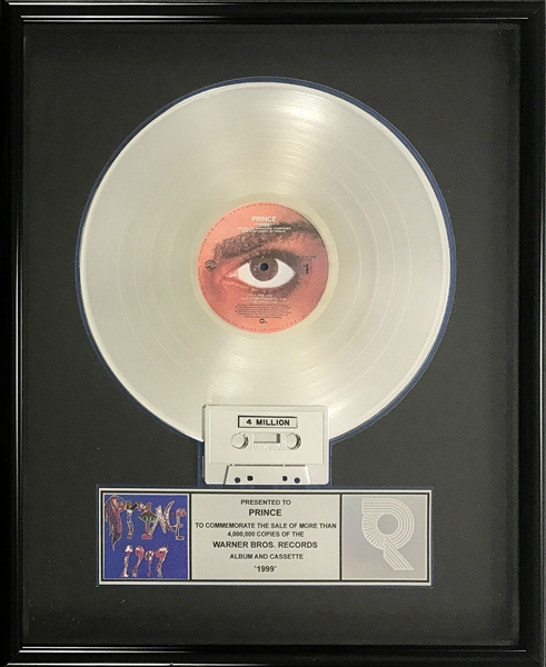 RIAA 4x Multi-Platinum Award for Princes 1982 LP <em>1999</em> - Certified in 1999