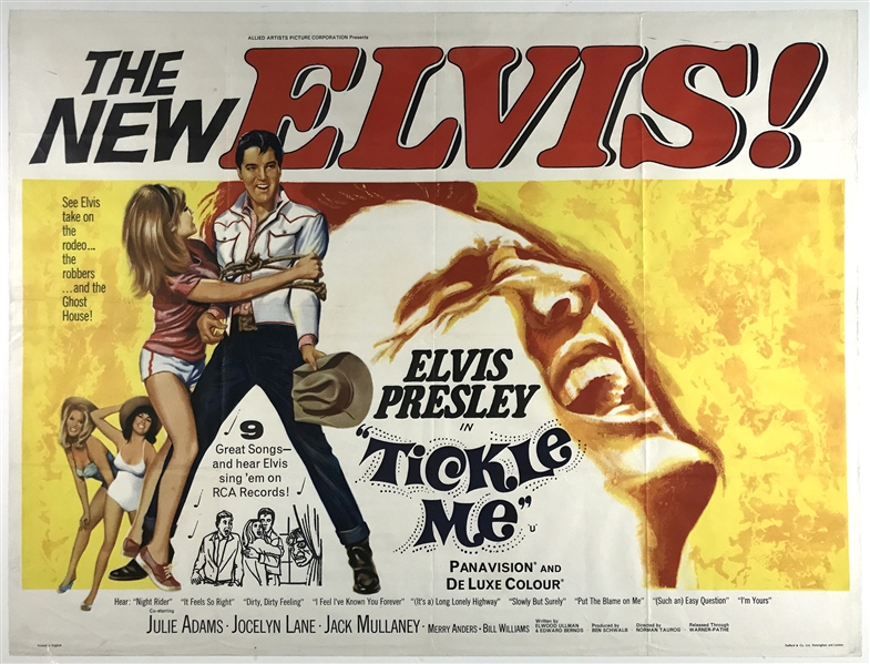 1965 <em>Tickle Me</em> British Quad Movie Poster - Starring Elvis Presley