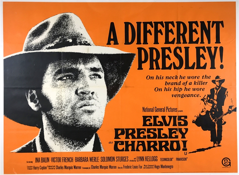 1969 <em>Charro</em> British Quad Movie Poster – Starring Elvis Presley