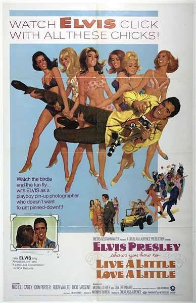 1968 <em>Live a Little, Love a Little</em> One Sheet Movie Poster – Starring Elvis Presley