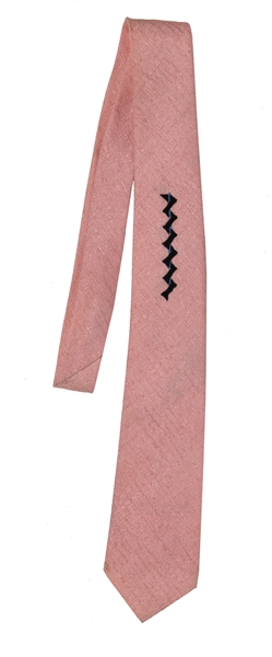 Elvis Presley Owned Lansky Brothers Pink Necktie Gifted to Memphis Mafia Member Richard Davis – with Notarized Letter from Davis 