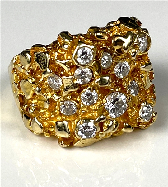 Elvis Presley Owned 14K Gold Nugget Ring with 12 Diamonds Gifted to J.D. Sumner – Former Mike Moon Collection