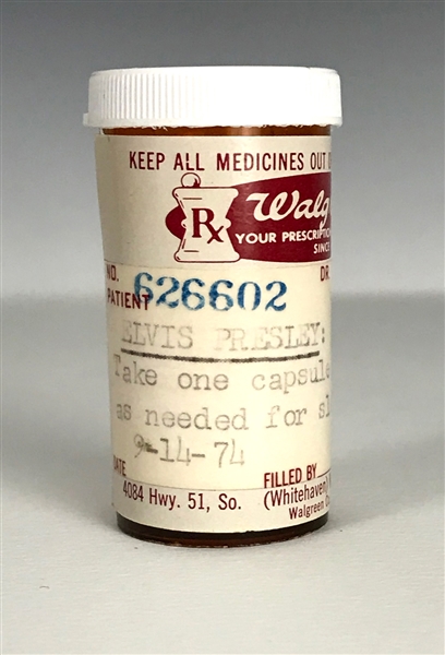 Elvis Presleys Prescription Bottle for “Dalmane” Sedative 