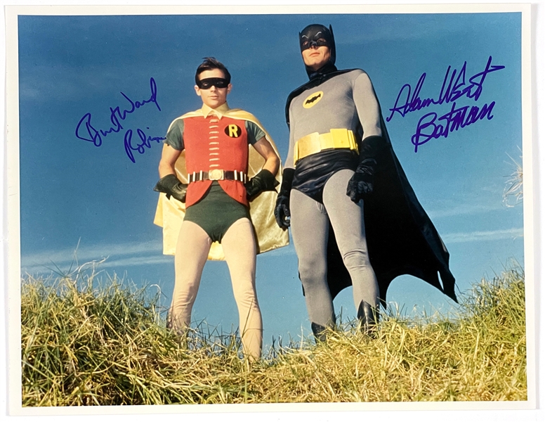 Batman and Robin - Adam West and Burt Ward Signed 11x14 Photo With Rare “Batman” and "Robin" Inscriptions