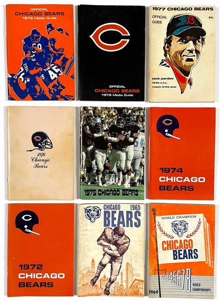1960s-2000s Chicago Bears Media Guide Collection of 34