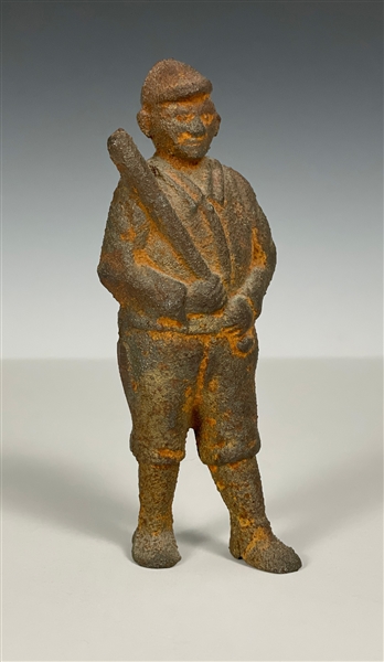 Early 20th Century “A.C. Williams” Cast Iron Figural Baseball Bank – Referred to as Ty Cobb
