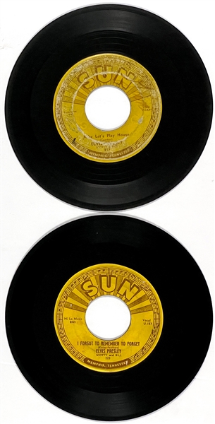 Pair of Elvis Presley Sun Records 45 RPM Singles – Sun 217 “Im Left, Youre Right, Shes Gone” and 223 “Mystery Train”
