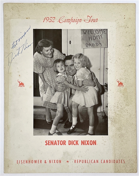 Future President “Dick Nixon” and Pat Nixon Signed 1952 Presidential Campaign Signed  Fundraising Dinner Menu and 1957 Inaugural Program