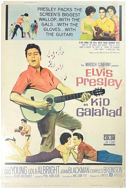1962 <em>Kid Galahad</em> 40 x 60 Inch Movie Poster – Starring Elvis Presley