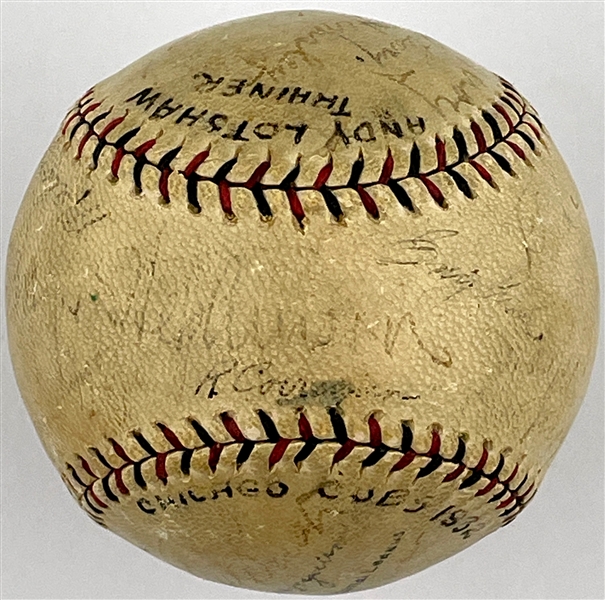 1932 Chicago Cubs National League Champion Team Signed Baseball – 20 Signatures Incl. Hartnett, Grimes and Herman