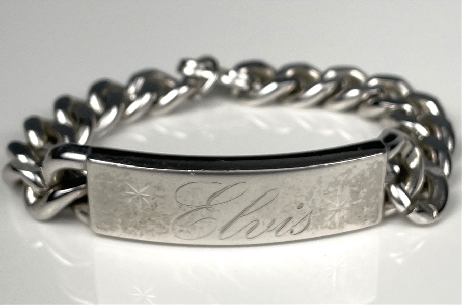 Elvis Presley Owned "ELVIS" Silver ID Bracelet - Gifted to His Cousin Patsy Presley