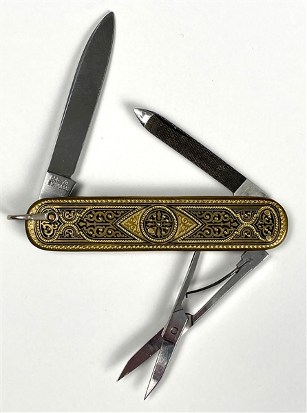 Elvis Presley Owned Ornately Engraved "VOSS Cut Co." Pocket Knife - Gifted to His Cousin Patsy Presley