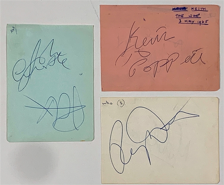 1965 Autograph Book Pages Signed by The Who – Keith Moon, Roger Daltry, Pete Townsend and John Entwistle