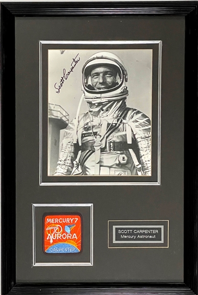 Mercury Astronaut Scott Carpenter Signed 8 x 10 Photo in Framed Display