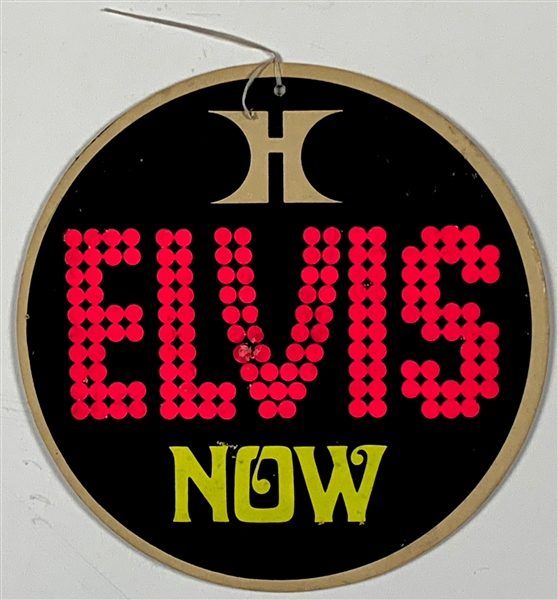 1970s Las Vegas Hilton Elvis Presley 7-Inch Round Promotional Ceiling Hanger Sign
