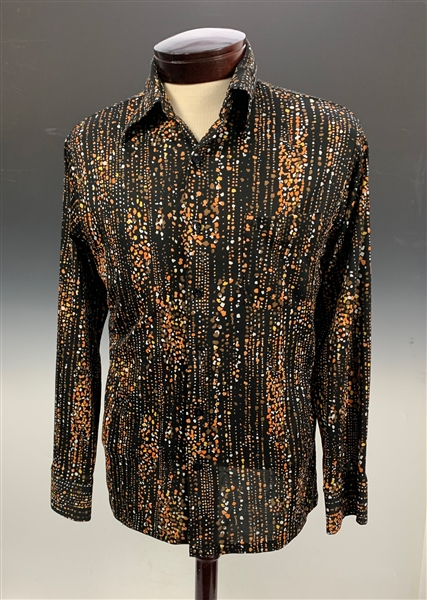 Elvis Presley Owned “Rainfall” Pattern, Button-Down, Dress Shirt – with LOA from Graceland Authenticated – Gifted to Elvis’ Longtime Hairdresser Homer “Gill” Gilleland