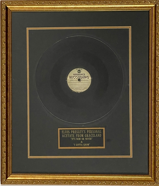 Elvis Presleys Personal Copy of RCA Reference Recording 45 RPM Acetate of “Its Now or Never” - Rescued from the Graceland Trash and Given to Elvis Cousin Donna Presley!