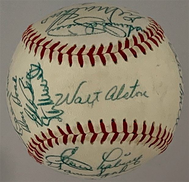 High Grade 1957 National League All-Star Team Signed Ball with 26 Signatures Including Stan Musial, Ernie Banks, Ed Mathews, Warren Spahn and Gil Hodges