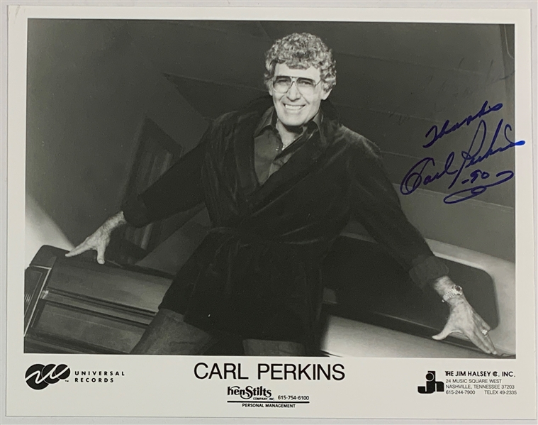 Carl Perkins Signed 8 x 10 Photo