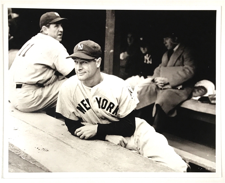 May 2, 1939, "The Day Lous Streak Ended" Lou Gehrig 8 x 10 Inch Photograph Printed from the Original Negative which Resides in The Baseball Hall of Fame - Immaculate Type II Photograph