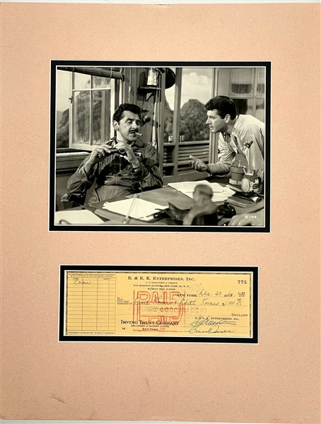 Ernie Kovacs Signed Check and Signed Photo of His Wife Edie Adams
