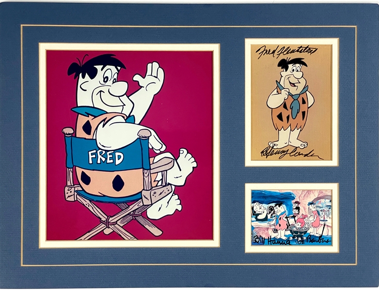 Bill Hanna and Joe Barbara Signed <em>Fred Flintstone</em> Trading Card and Henry Corden Signed Photo (Voice of Fred Flintstone)