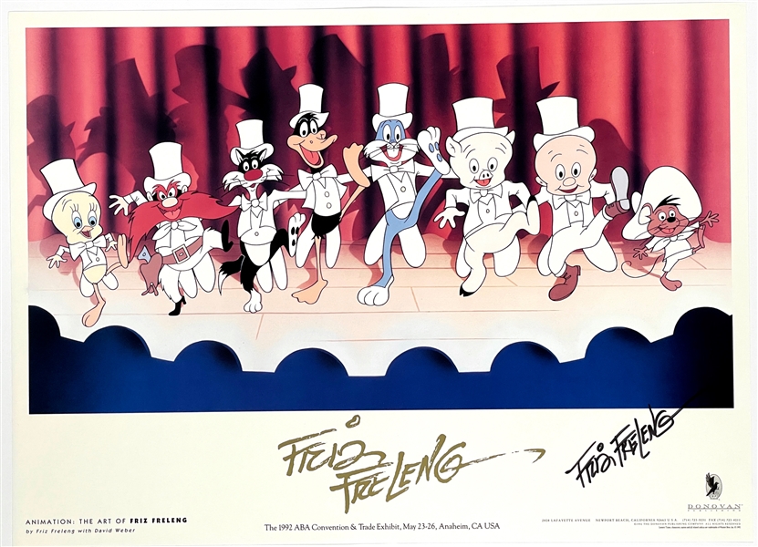 Friz Freleng Signed Bugs Bunny Poster and "Sylvester and Tweety" LE Cel – Plus LE Bugs Bunny Cel
