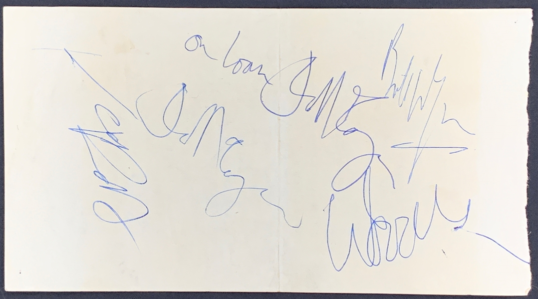 1978 Rolling Stones Signed Menu with Keith Richards, Ronnie Wood, Bill Wyman and Ian McLagan (Faces Keyboardist) (BAS)