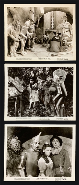 1949 <em>The Wizard of Oz</em> Studio-Issued Promotional Photos (3) Featuring Dorothy, The Tin Man, the Scarecrow, the Cowardly Lion and The Wicked Witch of the West
