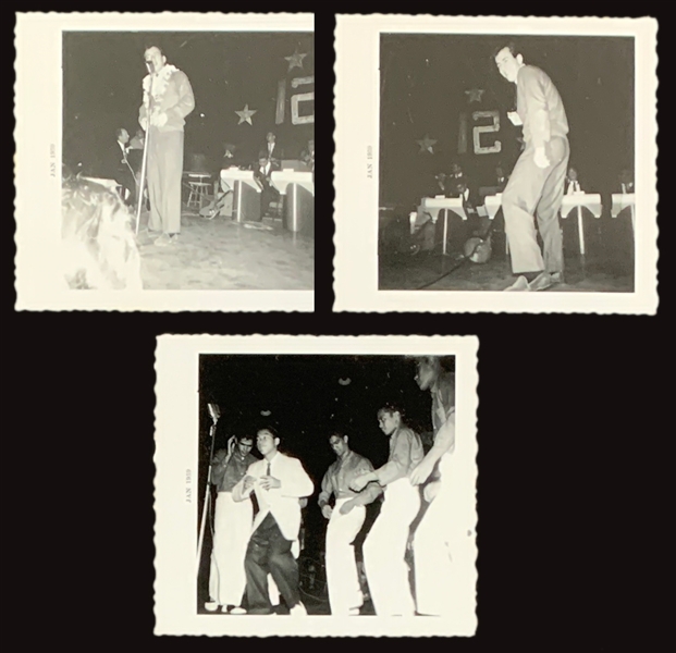 Collection of Three 1958 Unpublished Photos of Bobby Darin and Frankie Lymon Performing in Hawaii