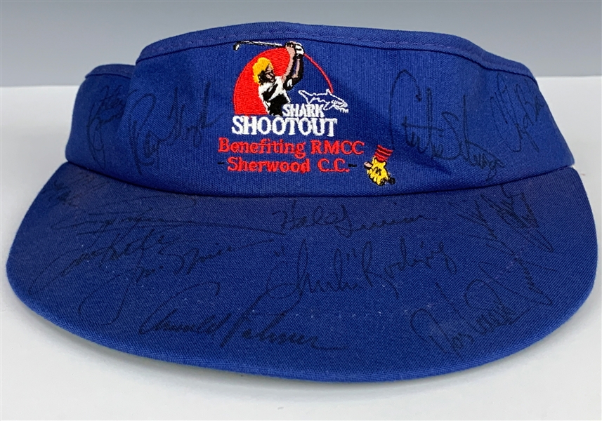 1996 “Shark Shootout” Visor Signed by 14 Golfers Incl. Jack Nicklaus, Arnold Palmer and Greg Norman (BAS)