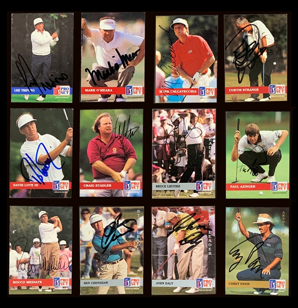 1992 Pro Set "PGA Tour" Near Set of 147 Signed Cards Incl. Lee Trevino, Mark OMeara, Jon Daly, Corey Pavin, Paul Azinger, Curtis Strange and many Others (BAS) 