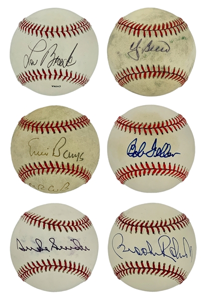 Baseball Hall of Famer Signed Baseball Collection of 15 Incl. Banks, Maddux and Sandberg (BAS)