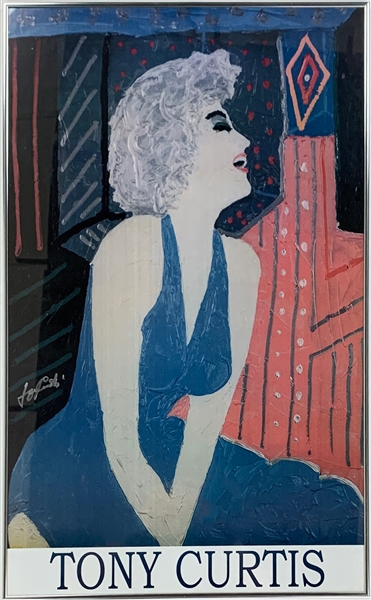 Tony Curtis Signed Lithograph of his Artwork of Marilyn Monroe (BAS)
