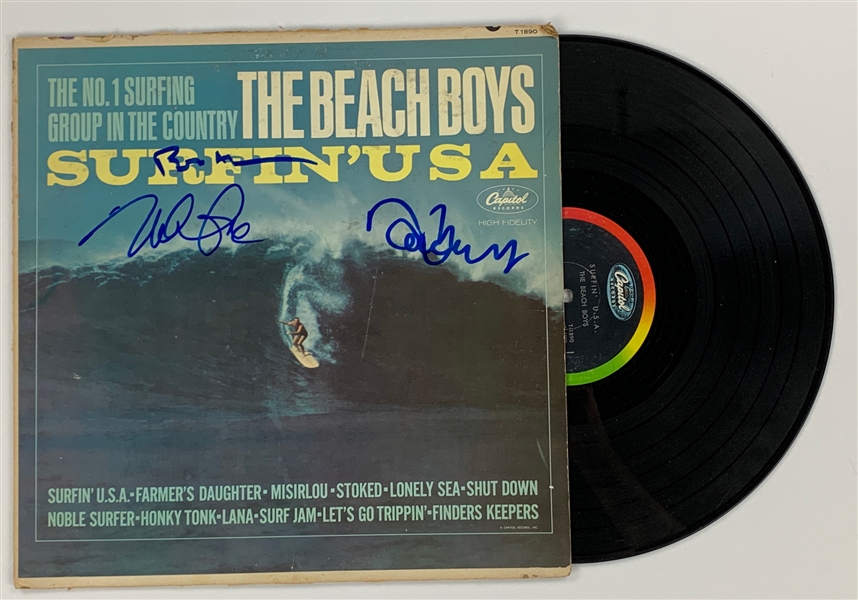 The Beach Boys <em>Surfin USA</em> 1963  LP Signed by Brian Wilson, Mike Love and David Marks (BAS)
