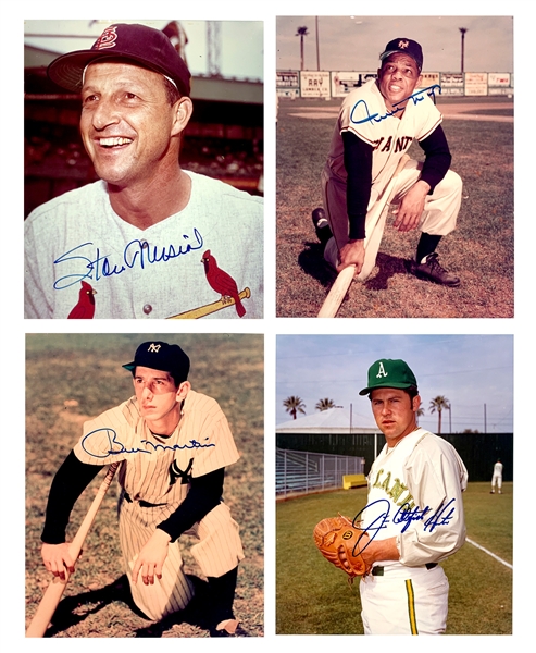 Baseball Hall of Fame Signed 8 x 10 Collection (46) Includes Musial, Mays, Hunter, Billy Martin, Duke Snider (BAS)