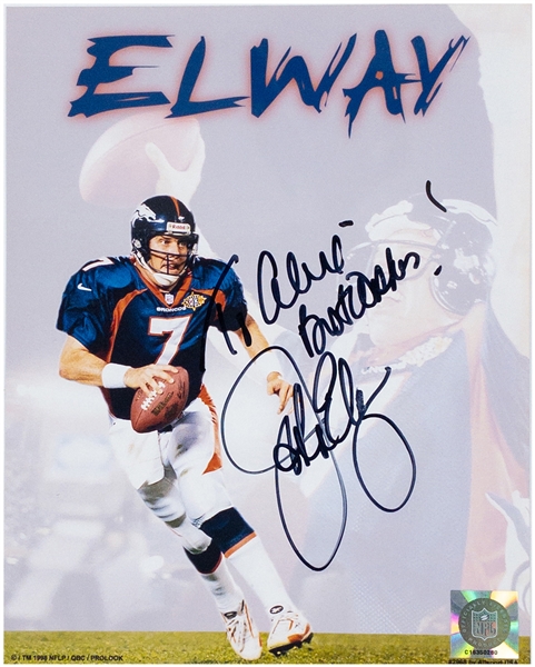 John Elway Signed 8 x 10 Official NFL Photo (BAS)