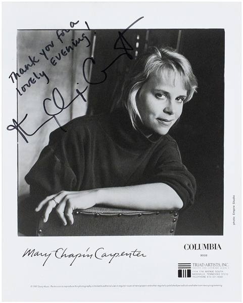 Mary Chapin Carpenter Signed Promotional 8 x 10 Photo (BAS)