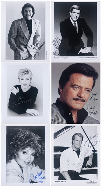 Singers and Composers Signed Photo Collection of 8 (BAS) Incl. Johnny Mathis, Marvin Hamlisch and Others