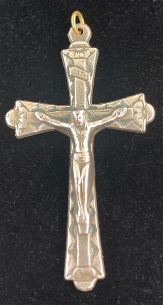 Elvis Presley Owned Silver Italian Crucifix Pendant Given to His Cousin Patsy Presley
