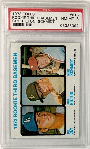 1973 Topps #615 Mike Schmidt Rookie Card - PSA NM-MT 8