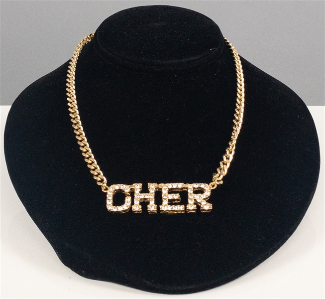 Cher Personally Owned “CHER” Gold and Rhinestone Figural Letter Necklace