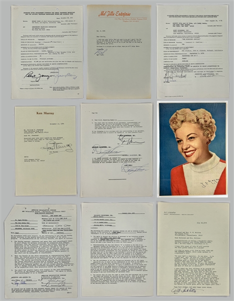 Collection of 23 TV Stars Signed Contracts, Letters and Photos Incl. Regis Philbin, Danny Thomas, Phil Silvers, Robert Young and Many More! (BAS)