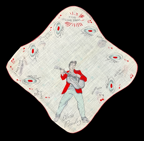 1956 Elvis Presley Enterprises Handkerchief – High Grade Example!