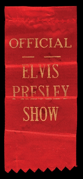 1957 “OFFICIAL ELVIS PRESLEY SHOW” <em>Elvis Christmas Album</em> Recording Session Backstage Ribbon from The Tommy Young Collection*