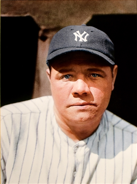 Lot Detail Massive And Intense Babe Ruth Colorized Artwork Of Charles