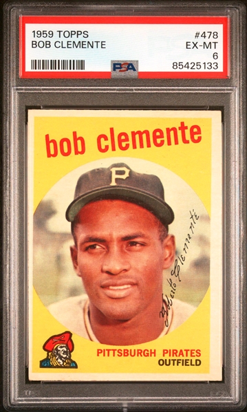 1959 Topps #478 Roberto Clemente - PSA EX-MT 6