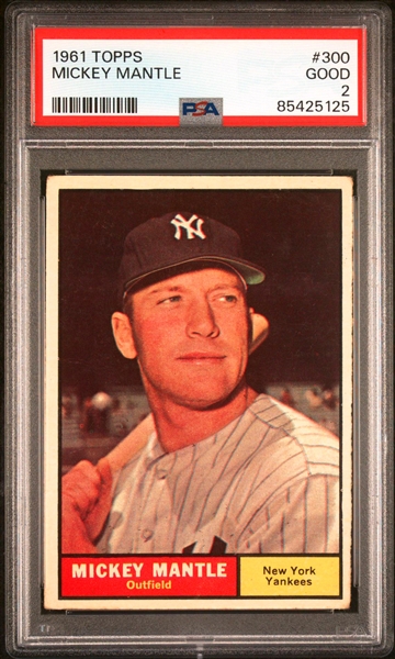 1961 Topps #300 Mickey Mantle - PSA GD 2